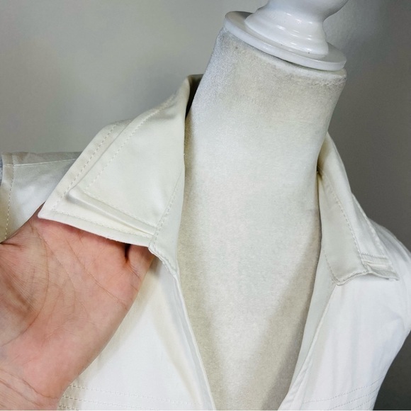 CALVIN KLEIN Ivory White Button Down Sleeveless Belted Dress - Size 10 - Picture 4 of 9